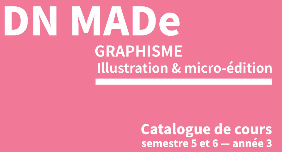 Programme de la 3ème année du DNMADE Illustration