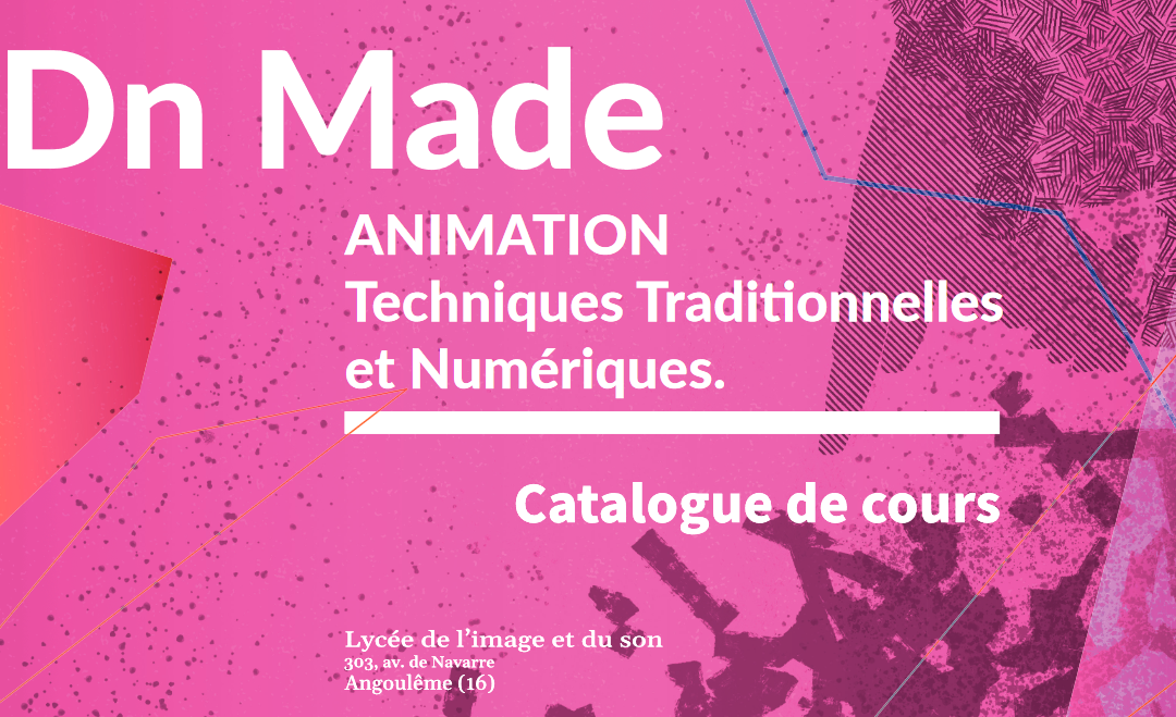 Catalogue de cours du DNMADE Animation